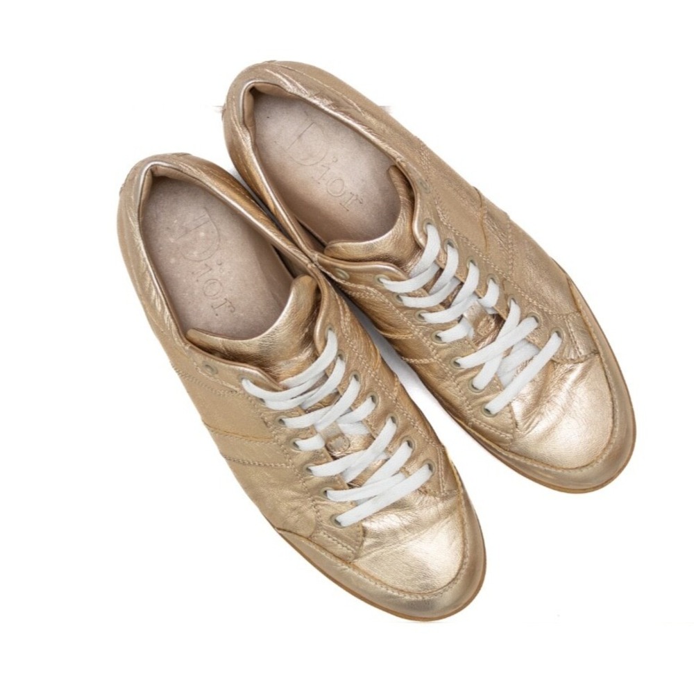 RARE VTG Dior B16 by‎ Hedi Slimane collector Gold Sneaker Size US 10 - Picture 4 of 14